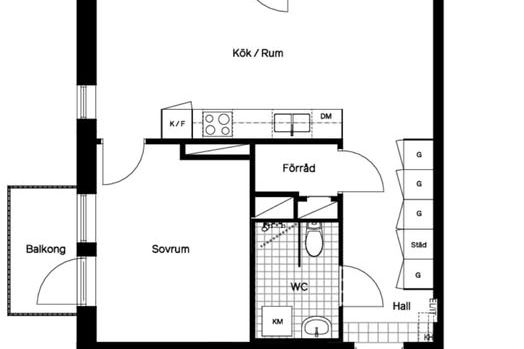 Möblerad 2:a i Tumba med fin utsikt