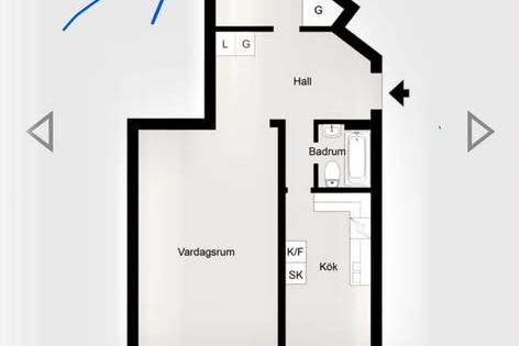 Omöblerat rum för student i Olskroken